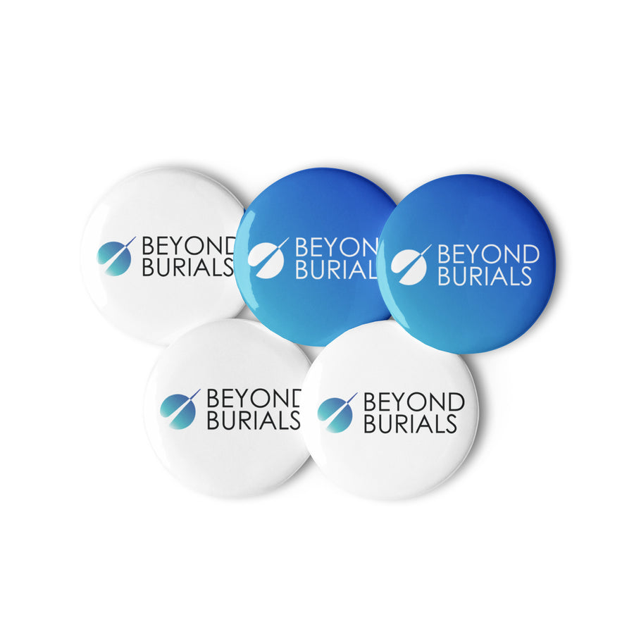 Set of Pin Buttons - Beyond Burials Logo